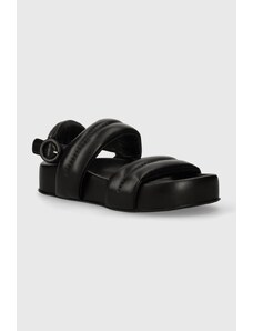 AGL sandale de piele JANE femei, culoarea negru, cu platforma, D685004PGSOFTY0000