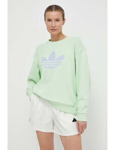 adidas Originals bluza femei, culoarea verde, cu imprimeu, IU2336