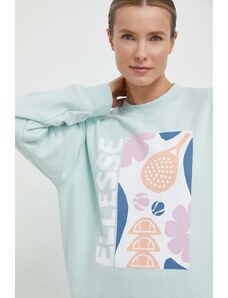 Ellesse bluza Rosiello Sweatshirt femei, culoarea turcoaz, cu imprimeu, SGV20247