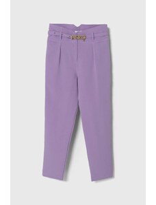 Pinko Up pantaloni copii culoarea violet, neted