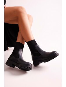 Shoeberry Women's Freyja Black Genuine Leather Boots Boots From Black Genuine Leather.
