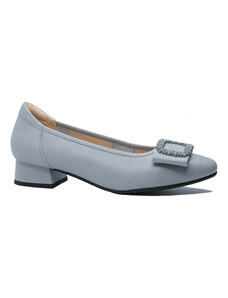 Pantofi dama Formazione, cu aplicatie cu strasuri, light blue, din piele naturala FNX5598