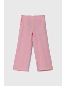 Guess pantaloni de bumbac pentru copii culoarea roz, modelator
