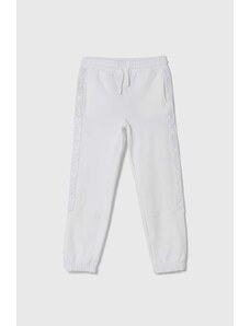 Pinko Up pantaloni de trening pentru copii culoarea alb, cu imprimeu