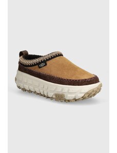 UGG papuci din piele Venture Daze femei, culoarea maro, cu platforma, 1155650