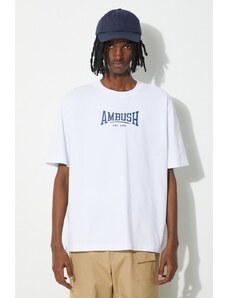 AMBUSH tricou din bumbac Graphic barbati, culoarea alb, cu imprimeu, BMAA006S24JER