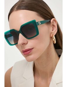 Guess ochelari de soare femei, culoarea verde