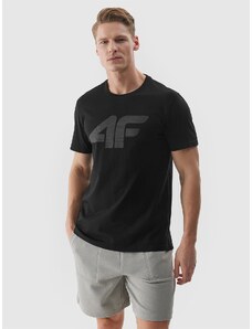 4F Tricou regular cu imprimeu pentru bărbați - negru - 3XL