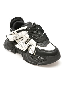 Pantofi sport GRYXX alb-negru, 8851, din piele naturala