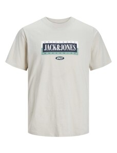 JACK & JONES Tricou 'COBIN' bej / bleumarin / verde / alb