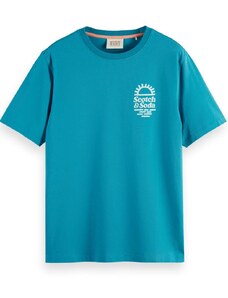SCOTCH & SODA T-Shirt Left Chest Artwork 176739 SC0716 petrol blue