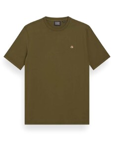 SCOTCH & SODA T-Shirt Garment Dye Logo Crew 175652 SC6895 algae