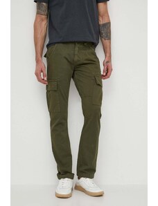 Alpha Industries pantaloni de bumbac Agent Pant culoarea verde, drept 158205.142-green