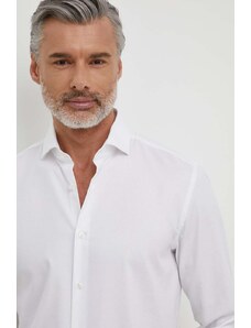 BOSS cămașă bărbați, culoarea alb, cu guler clasic, slim 50512820