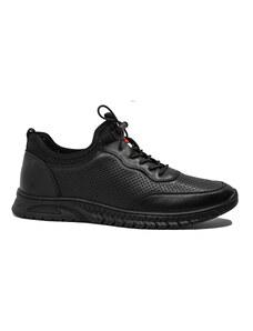 Pantofi sport Otter negri, perforati, din piele naturala OTR640020
