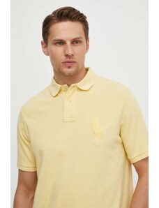 Polo Ralph Lauren de bumbac culoarea galben, cu imprimeu 710936508