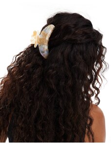 SUI AVA marble hair claw clip in tan-Brown