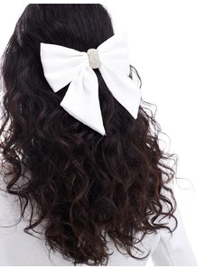 SUI AVA bridal hair bow in white