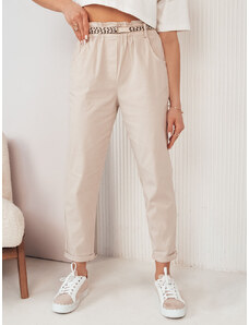 Women's ERLON fabric trousers, light beige Dstreet