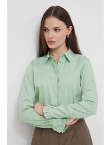 Mos Mosh camasa femei, culoarea verde, cu guler clasic, regular