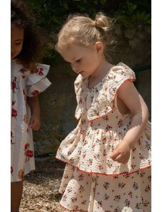 Konges Sløjd rochie din bumbac pentru copii culoarea portocaliu, mini, evazati