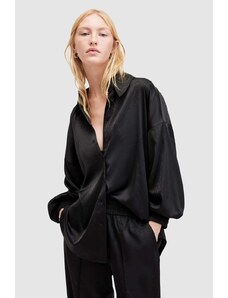 AllSaints camasa CHARLI JACQ SHIRT femei, culoarea negru, cu guler clasic, relaxed, W084PA