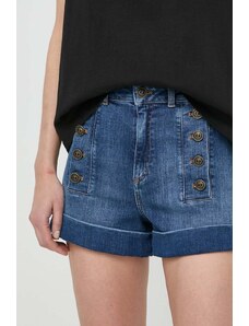 Twinset pantaloni scurti jeans femei, neted, high waist