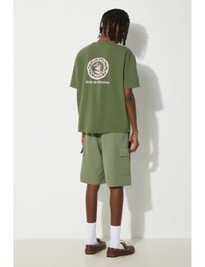 Drôle de Monsieur tricou din bumbac Le T-Shirt Art de la Table barbati, culoarea verde, cu imprimeu, D-TS186-CO134-KK