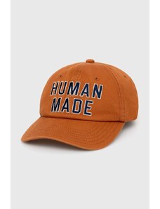 Human Made șapcă de baseball din bumbac 6 Panel Cap culoarea maro, cu imprimeu, HM27GD012