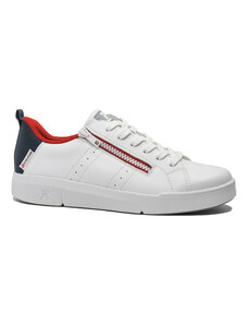 Pantofi sport dama Rieker din piele naturala, albi cu detalii rosii contrast RIK41906-80