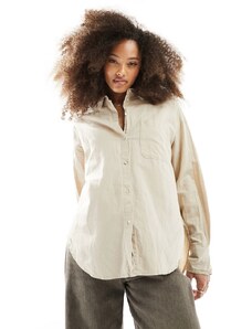 JJXX linen blend long sleeve shirt in beige-Neutral