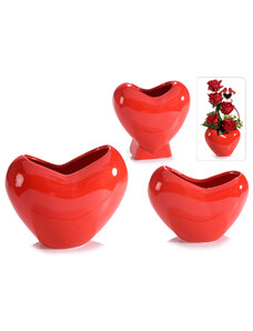 Spectra Gift Set 3 vaze din ceramica lucioasa in forma de inima