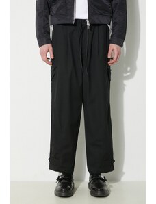 Y-3 pantaloni de bumbac Workwear Cargo Pants culoarea negru, cu fason cargo, IN4345