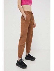 adidas by Stella McCartney pantaloni de trening culoarea maro, neted, IU0875