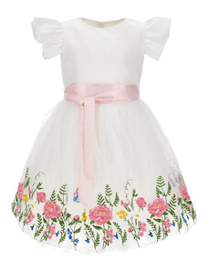 MONNALISA Embroidered Tulle Dress
