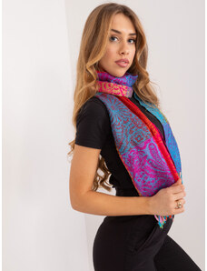 Fashionhunters Colorful women's scarf with print and fringe