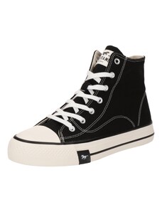 MUSTANG Sneaker înalt negru / alb
