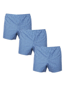 3PACK Pantaloni scurți clasici pentru bărbați Foltýn cu carouri albastre (3xK54) XL