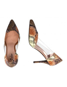 Pantofi eleganti dama Menbur 21218, piele ecologica snake print