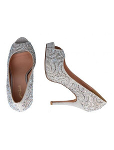 Pantofi eleganti Menbur Grauson, argintii cu strasuri