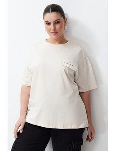 Trendyol Curve Oversize Knitted T-shirt with Stone Pocket Cover Detail