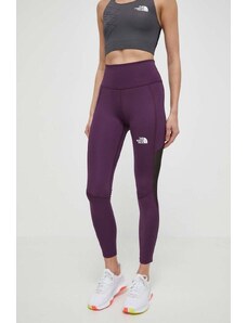 The North Face leggins sport femei, culoarea violet, cu imprimeu, NF0A87K1W4E1