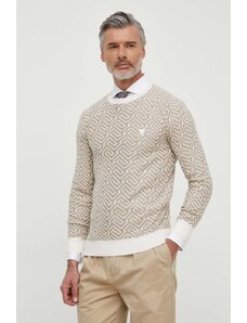 Guess pulover din amestec de in CARL culoarea bej, light, M4GR15 Z3DS1