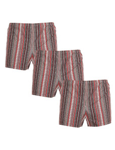 3PACK Pantaloni scurți clasici pentru bărbați Foltýn dungi roșii oversize (3xKN76) 6XL