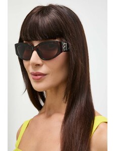 Balenciaga ochelari de soare femei, culoarea maro, BB0324SK