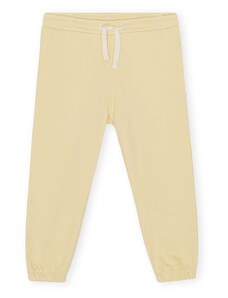 Konges Sløjd pantaloni de trening pentru copii culoarea galben, neted