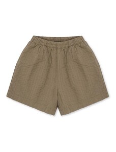 Konges Sløjd pantaloni scurți din bumbac pentru copii culoarea maro, neted