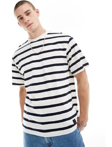 Pull&Bear striped short sleeve t-shirt in navy