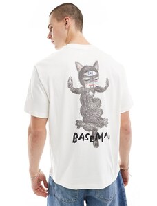Bershka Baseman printed t-shirt in white