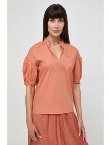 Twinset bluza femei, culoarea portocaliu, neted